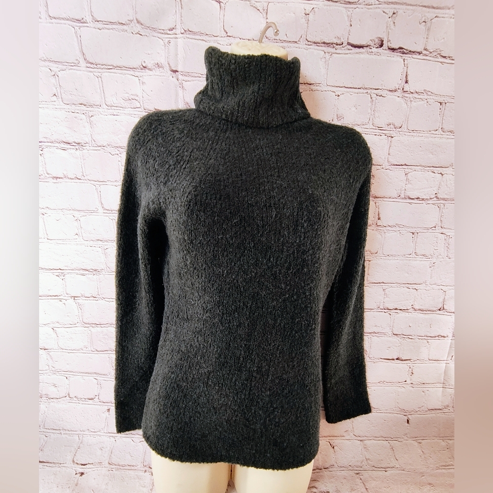 Quadro Merino Wool Blend FunnelNeck Ski Knit Italian Sweater Small Cozy Cabincor